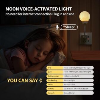 Night Light for Kids, Voice Control Moon Night Lig... - Image 3
