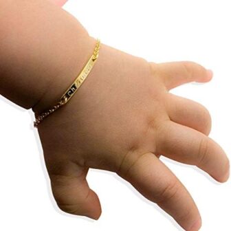 Baby Name Bar id Bracelet Baby Gift Personalized g... - Image 2