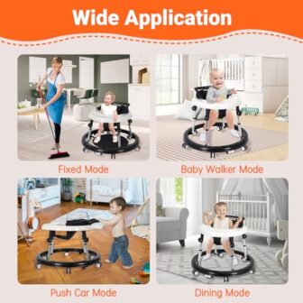 Baby Walker Foldable with 9 Adjustable Heights, Ba... - Image 9