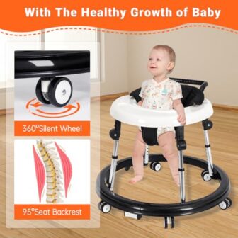 Baby Walker Foldable with 9 Adjustable Heights, Ba... - Image 8