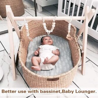 Wooden Baby Gym with 6 Gym Toys, Foldable Baby Pla... - Image 5