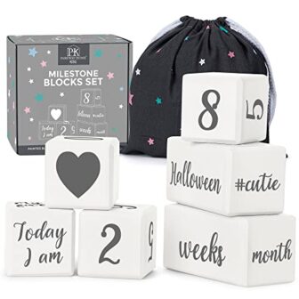 White Baby Monthly Milestone Blocks with Bag. Baby... - Image 9