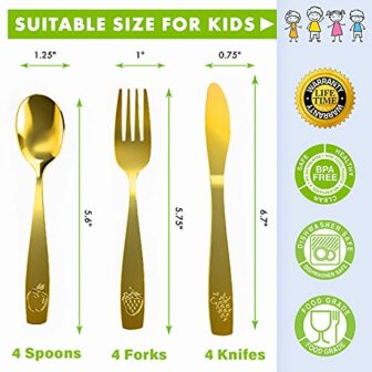 12 Piece Stainless Steel Kids Silverware Set - Chi... - Image 3