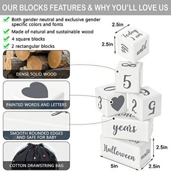 White Baby Monthly Milestone Blocks with Bag. Baby... - Image 6
