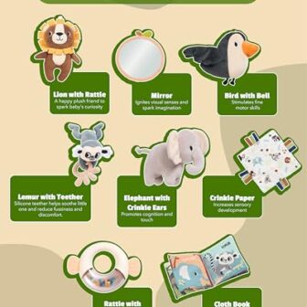 Baby Play Gym Mat - Jungle Safari Activity Mat wit... - Image 5