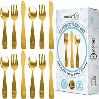 12 Piece Stainless Steel Kids Silverware Set - Chi... - Image 2