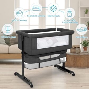 Baby Bassinet, Baby Basinet Bedside Sleeper, Easy ... - Image 6