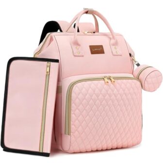 Pink Diaper Bag Backpack for Baby Girls - Perfect ... - Image 2