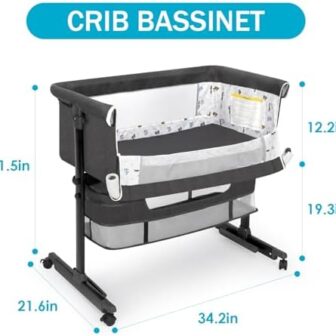 Baby Bassinet, Baby Basinet Bedside Sleeper, Easy ... - Image 7