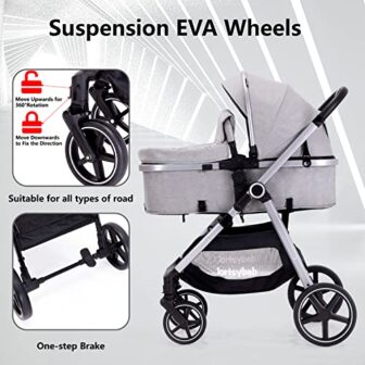 2-in-1 Baby Stroller with Bassinet Mode - Folding ... - Image 6