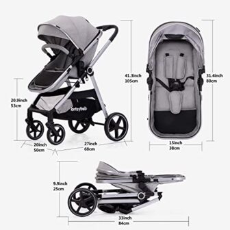 2-in-1 Baby Stroller with Bassinet Mode - Folding ... - Image 8