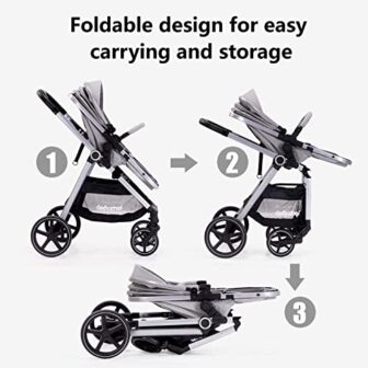 2-in-1 Baby Stroller with Bassinet Mode - Folding ... - Image 7
