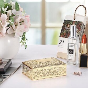 Hipiwe Vintage Golden Jewelry Box Small Trinket St... - Image 6