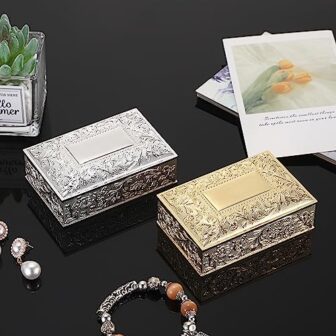 Hipiwe Vintage Golden Jewelry Box Small Trinket St... - Image 7