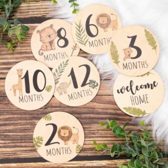 Baby Monthly Milestone Cards Sign - 7 Double Sided... - Image 2