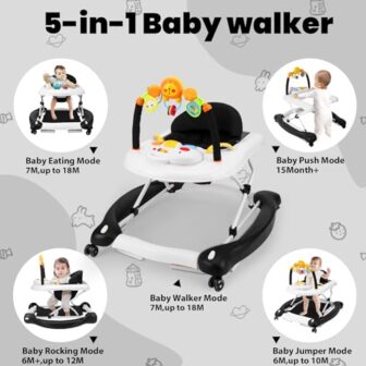 Baby Walker, 5-in-1 Baby Walkers for Boys and Girl... - Image 3