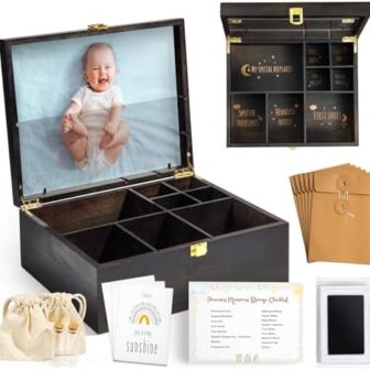 Baby Keepsake Box Wooden with 6 Additional Items -... - Image 2