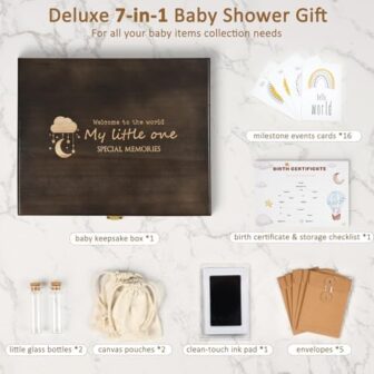 Baby Keepsake Box Wooden with 6 Additional Items -... - Image 6