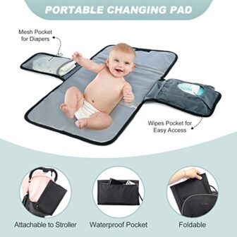 LOVEVOOK Diaper Bag Backpack, Quilted Baby Bag wit... - Image 5