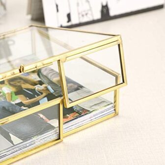 Hipiwe Gold Glass Photo Box - Vintage Photo Storag... - Image 5