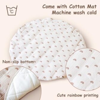 Wooden Baby Play Gym with Mat, Foldable Baby Play ... - Image 4