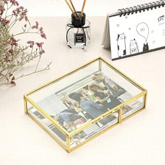 Hipiwe Gold Glass Photo Box - Vintage Photo Storag... - Image 3