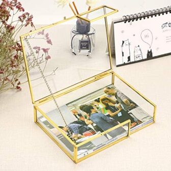Hipiwe Gold Glass Photo Box - Vintage Photo Storag... - Image 4