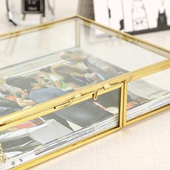 Hipiwe Gold Glass Photo Box - Vintage Photo Storag... - Image 8