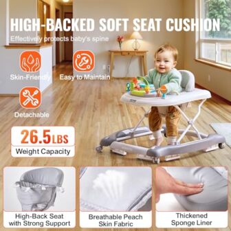 VEVOR 4-in-1 Baby Walker, Foldable Baby Activity C... - Image 5