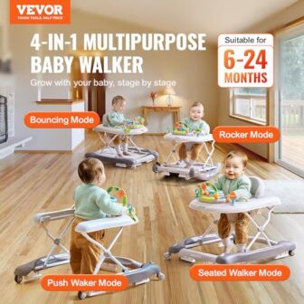VEVOR 4-in-1 Baby Walker, Foldable Baby Activity C... - Image 3