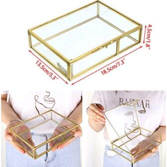 Hipiwe Gold Glass Photo Box - Vintage Photo Storag... - Image 6