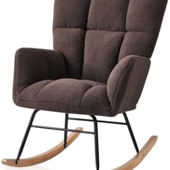 Kiztir Rocking Chair Nursery, High Backrest Teddy ... - Image 8