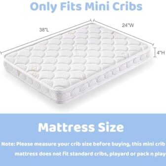 Mini Crib Mattress - 38x24x4 Inch- Dual Sided with... - Image 3