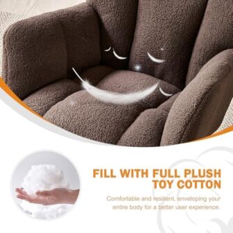 Kiztir Rocking Chair Nursery, High Backrest Teddy ... - Image 6