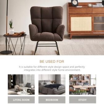 Kiztir Rocking Chair Nursery, High Backrest Teddy ... - Image 7