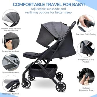 Lightweight Baby Stroller, Upgrade Compact Travel ... - Image 4