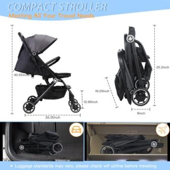 Lightweight Baby Stroller, Upgrade Compact Travel ... - Image 3