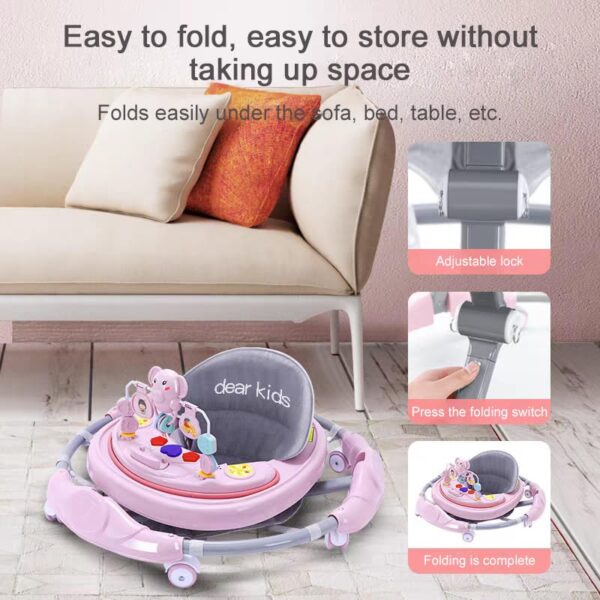 4 in 1 Folding Baby Walker, Activity Walker for Bo... - Image 4