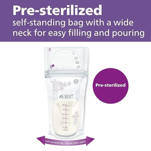 Philips AVENT Breast Milk Storage Bags, Clear, 6 O... - Image 7