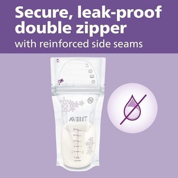 Philips AVENT Breast Milk Storage Bags, Clear, 6 O... - Image 6