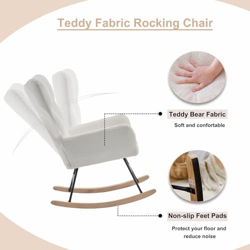 Nursery Rocking Chair, Upholstered Teddy Bear Nurs... - Image 4