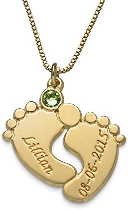 Personalized Baby Feet Necklace - Sterling Silver ... - Image 2