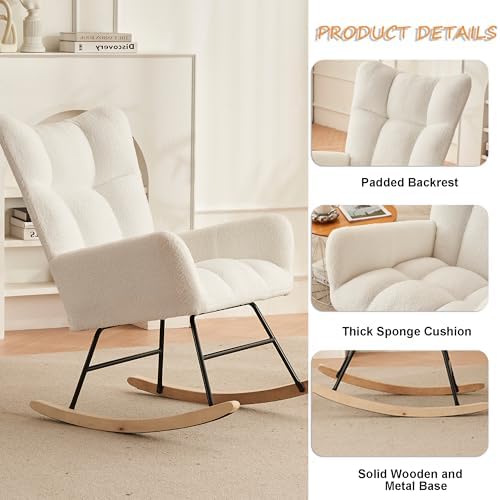 Nursery Rocking Chair, Upholstered Teddy Bear Nurs... - Image 5