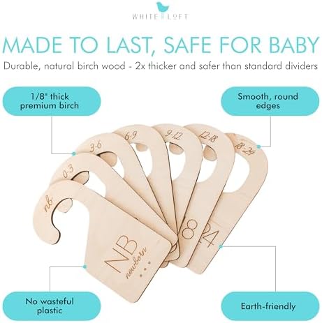 Baby Clothes Dividers for Closet – Wood Size Divid... - Image 8