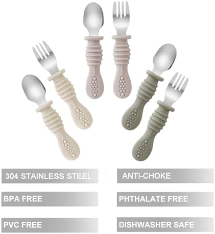 PandaEar 6 Pack Toddler Fork and Spoon Utensil Set... - Image 3