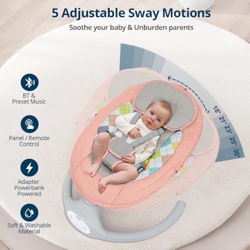 Bioby Baby Swing for Infants with 5 Natural Sway S... - Image 3