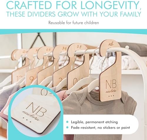 Baby Clothes Dividers for Closet – Wood Size Divid... - Image 4