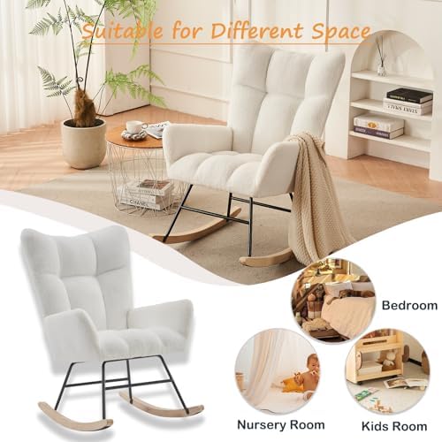 Nursery Rocking Chair, Upholstered Teddy Bear Nurs... - Image 7