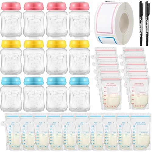 12 Pack Breast Milk Storage Bottles 6oz 180ml with... - Image 2