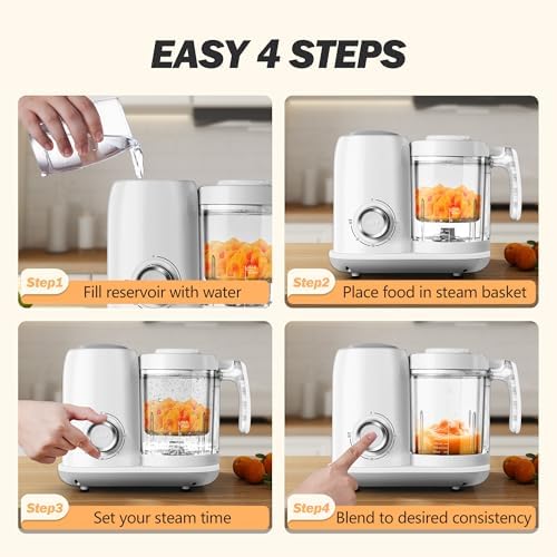 Baby Food Maker with Steam Basket - BPA-Free Baby ... - Image 5